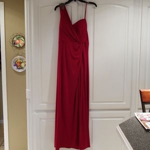 Size 14 Red formal full length dress with slit